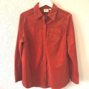 Tribal Brand Button Down Velvety Shirt
